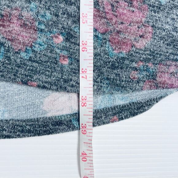 Torrid Super Soft Plush Floral Mini‎ Skater Dress Size 0 Large 12 Gray Pink - Picture 8 of 9